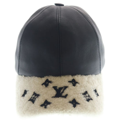 Louis Vuitton Cap Shearling Lambskin Black White Hat — view 4