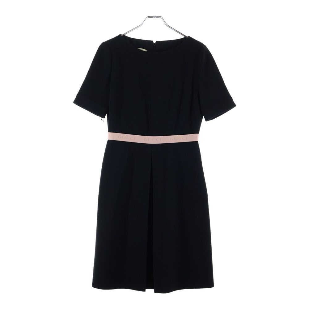 Gucci Logo Line Short Sleeve Dress Black