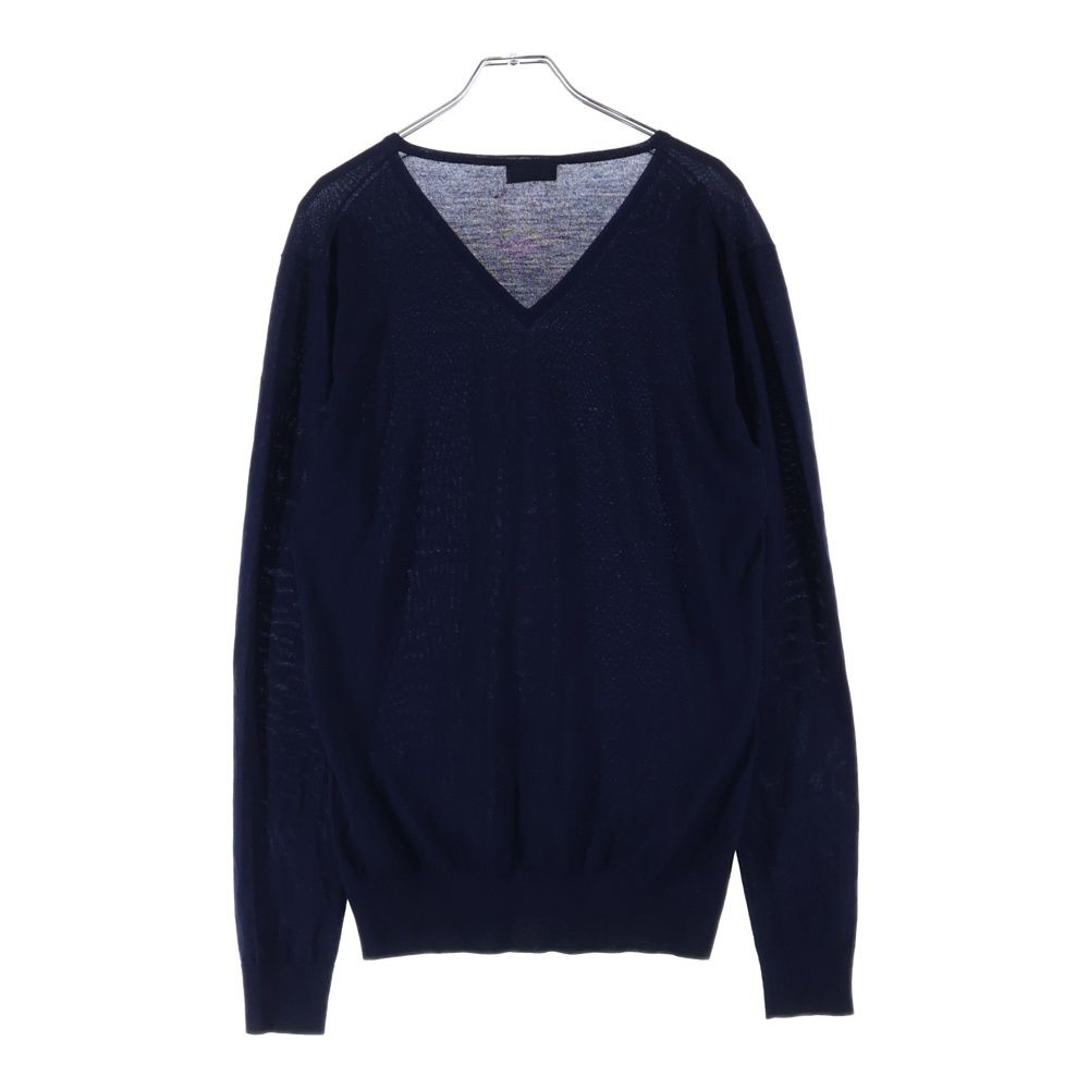 Dior Homme Bee Embroidery V-neck Crew Neck Knit Sweater Navy — view 2