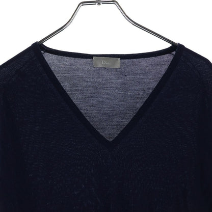 Dior Homme Bee Embroidery V-neck Crew Neck Knit Sweater Navy — view 3