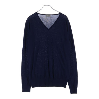Dior Homme Bee Embroidery V-neck Crew Neck Knit Sweater Navy