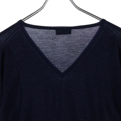Dior Homme Bee Embroidery V-neck Crew Neck Knit Sweater Navy — view 4