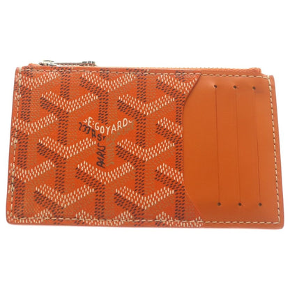Goyard Bourbon Card Holder Business Case Orange Leather