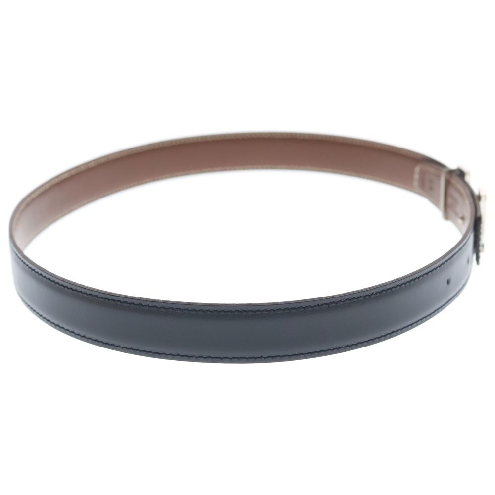 Hermes Constance Leather Belt Brown Black Box Calf 65 Silver — view 3