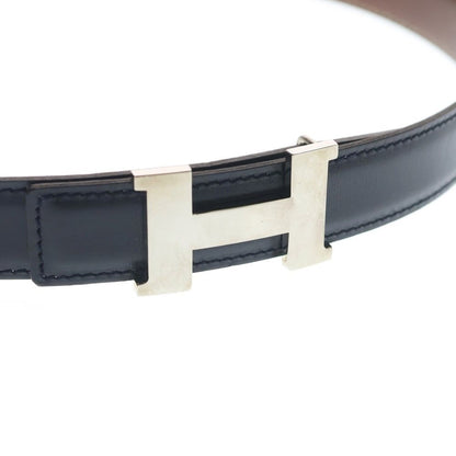 Hermes Constance Leather Belt Brown Black Box Calf 65 Silver — view 4