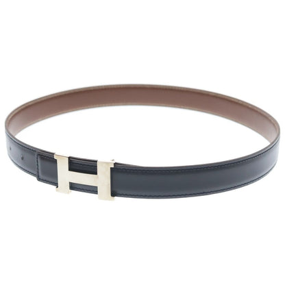 Hermes Constance Leather Belt Brown Black Box Calf 65 Silver