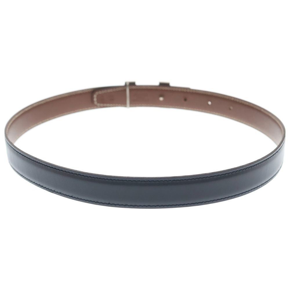 Hermes Constance Leather Belt Brown Black Box Calf 65 Silver — view 2