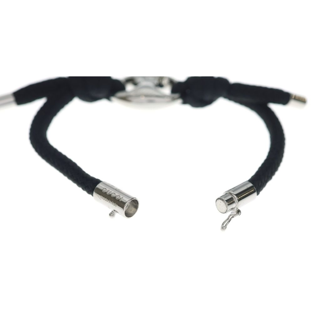 Gucci Marina Chain Fabric Bracelet Black Silver — view 6