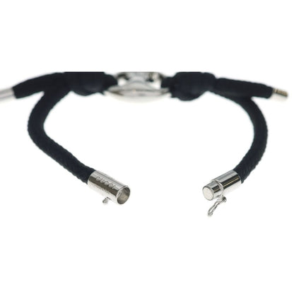 Gucci Marina Chain Fabric Bracelet Black Silver — view 6
