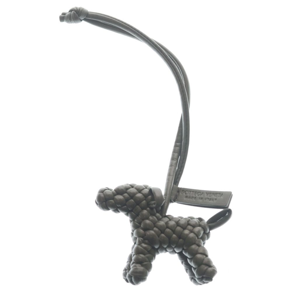 Bottega Veneta Intrecciato Dog Bag Charm Strap Khaki Green Leather