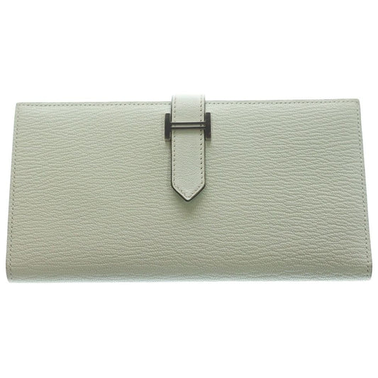 Hermes Bearn Souffle Bifold Wallet Card Case Light Green Chevre Vert Fizz