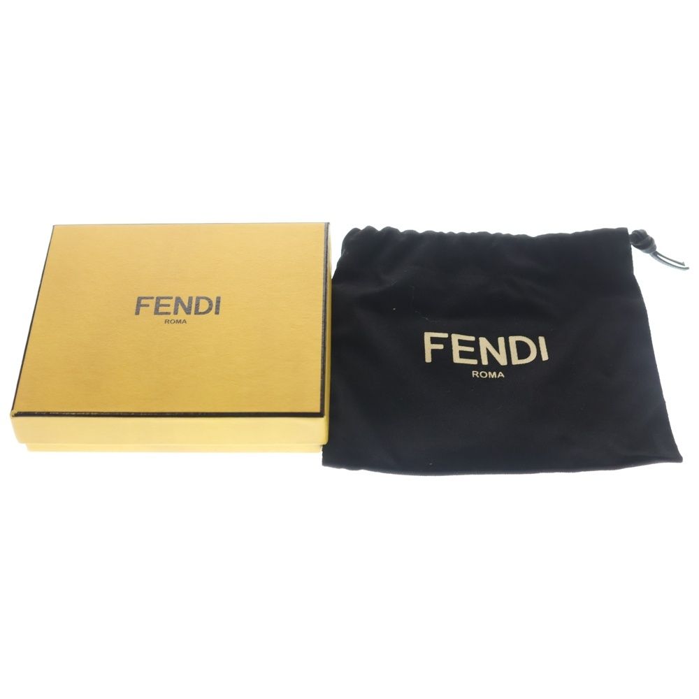 Fendi Selleria Card Case Business Holder Black Leather Silver — view 6