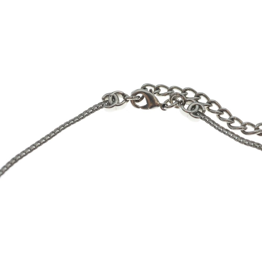 Chanel CC Logo Chain Necklace Silver — view 4