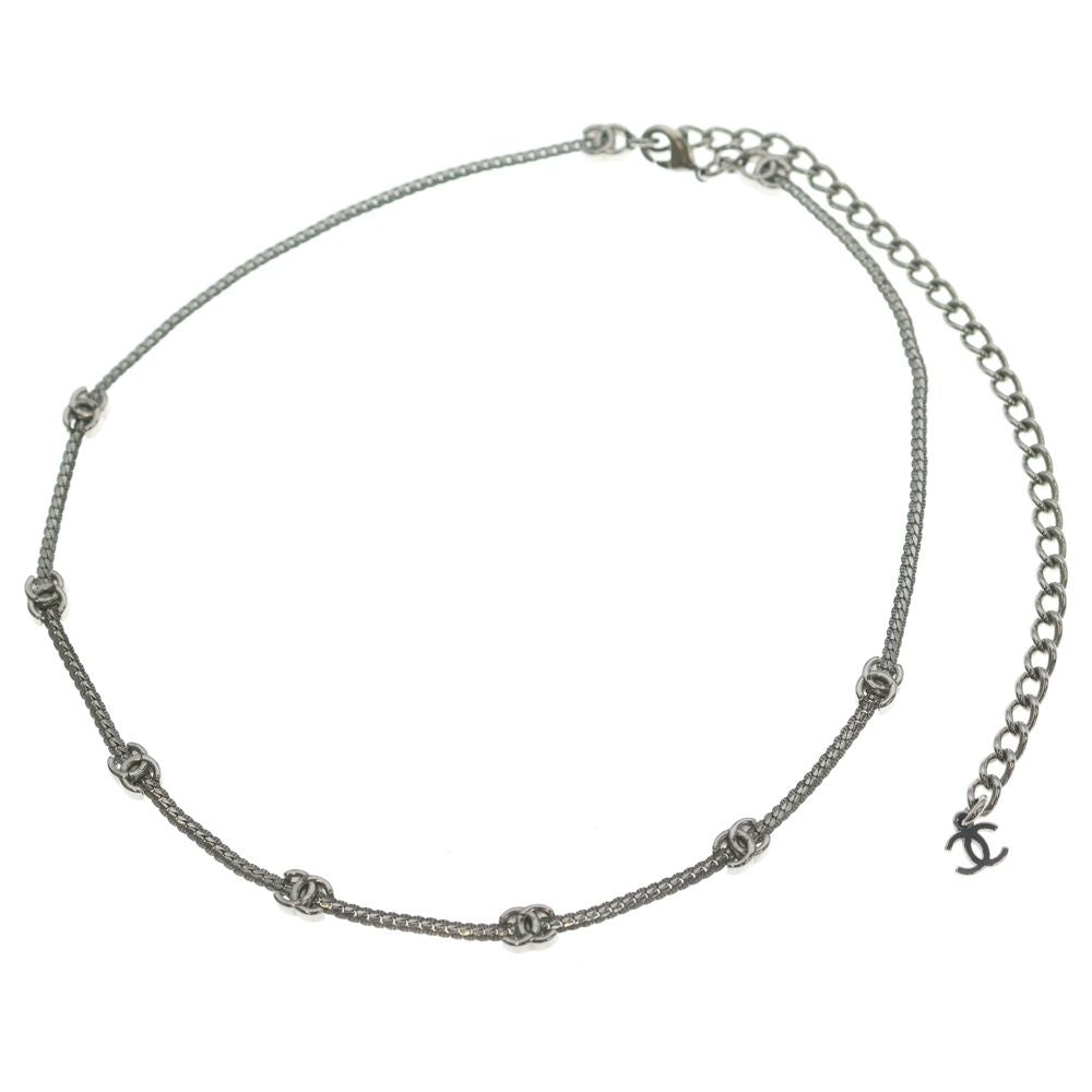 Chanel CC Logo Chain Necklace Silver — view 2