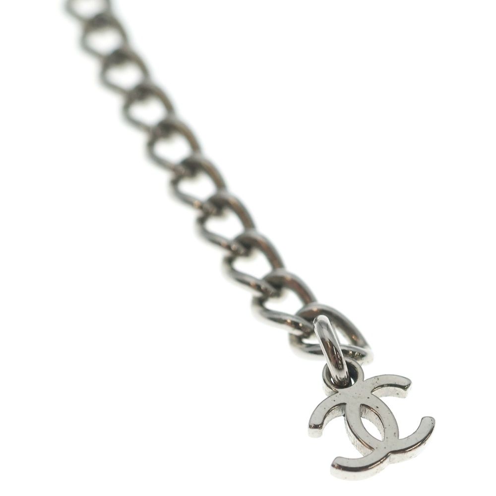 Chanel CC Logo Chain Necklace Silver — view 5