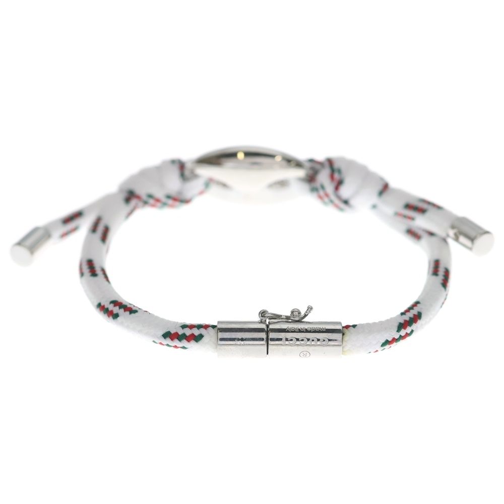 Gucci Marina Chain Fabric Bracelet White Silver — view 2