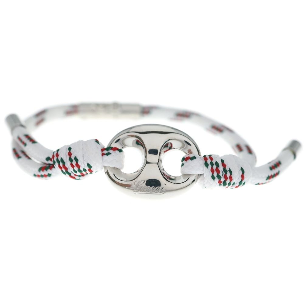 Gucci Marina Chain Fabric Bracelet White Silver — view 5