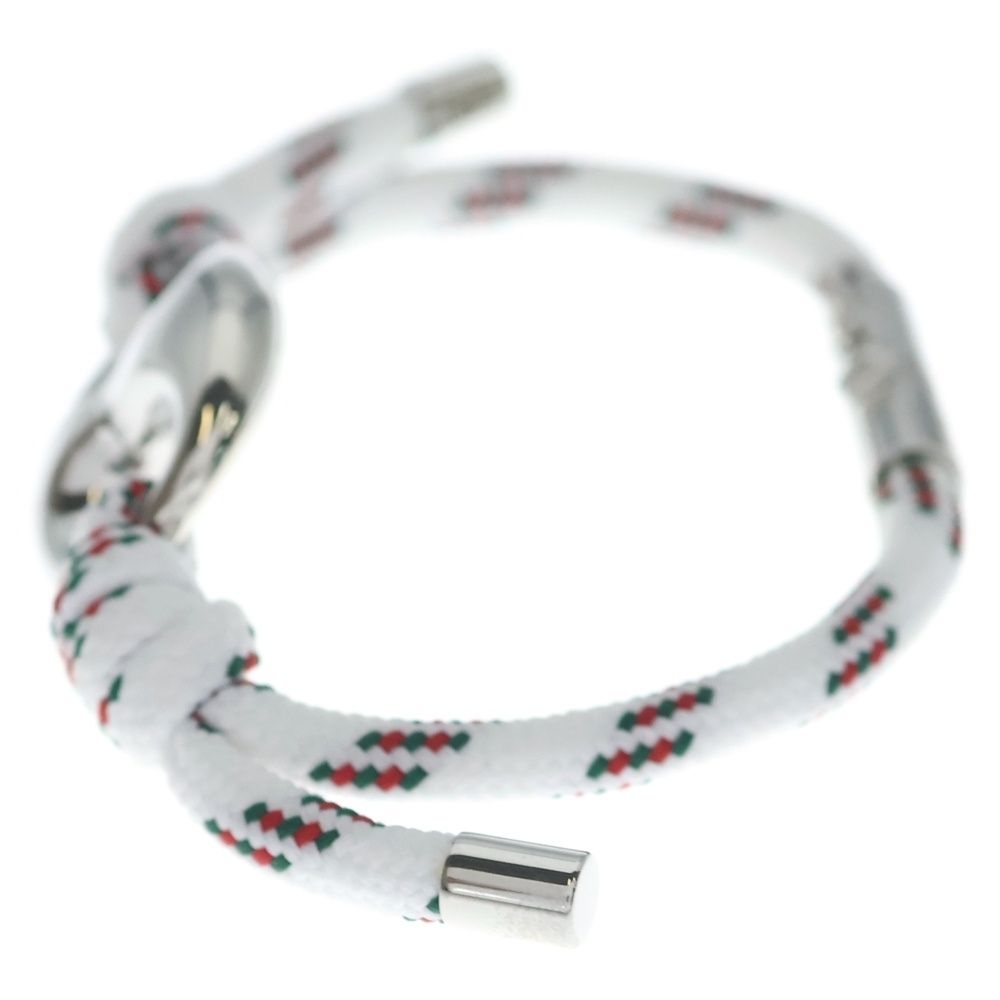 Gucci Marina Chain Fabric Bracelet White Silver — view 4