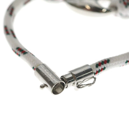 Gucci Marina Chain Fabric Bracelet White Silver — view 6