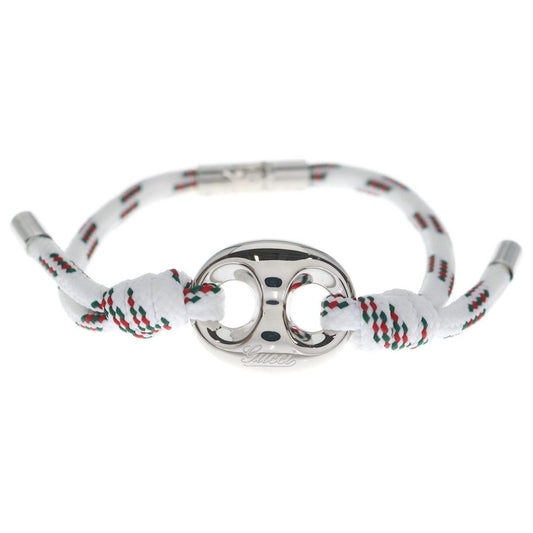 Gucci Marina Chain Fabric Bracelet White Silver