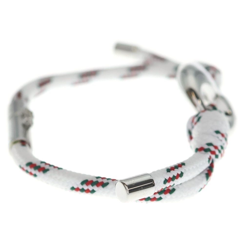 Gucci Marina Chain Fabric Bracelet White Silver — view 3