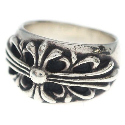 Chrome Hearts Flrl Crs Floral Cross Ring Silver