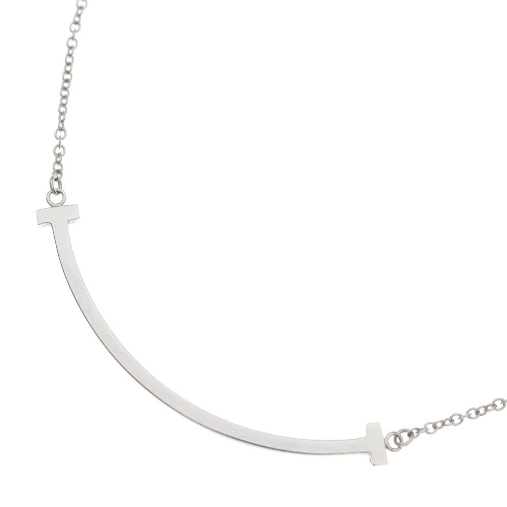 Tiffany & Co T Smile Necklace Pendant Chain Silver