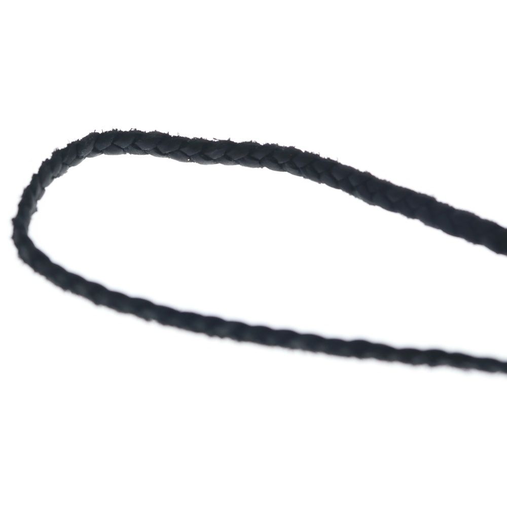 Chrome Hearts Leather Braid Scroll Necklace Black Silver — view 3