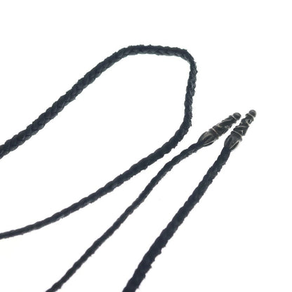 Chrome Hearts Leather Braid Scroll Necklace Black Silver — view 6