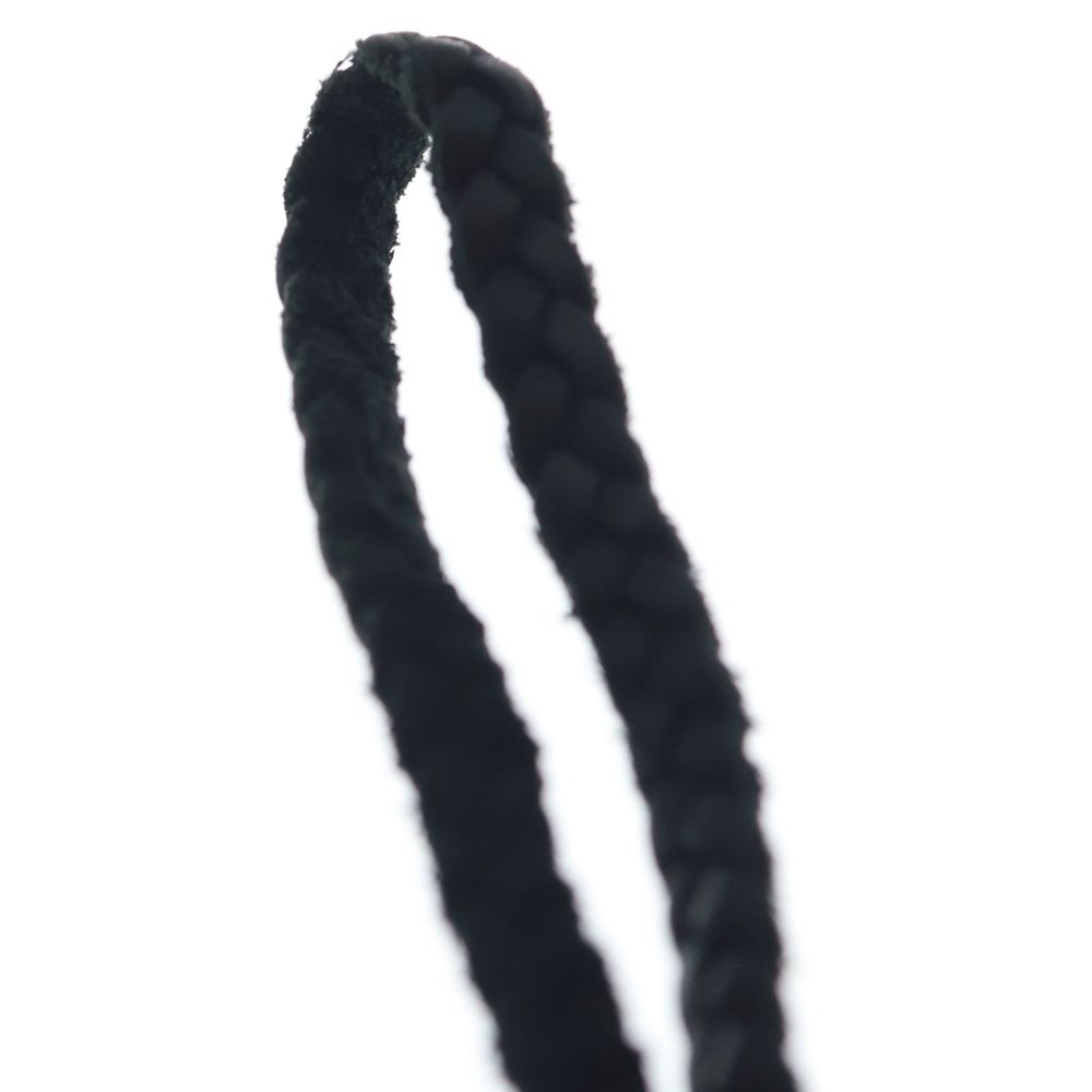 Chrome Hearts Leather Braid Scroll Necklace Black Silver — view 3