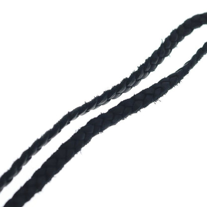 Chrome Hearts Leather Braid Scroll Necklace Black Silver — view 5