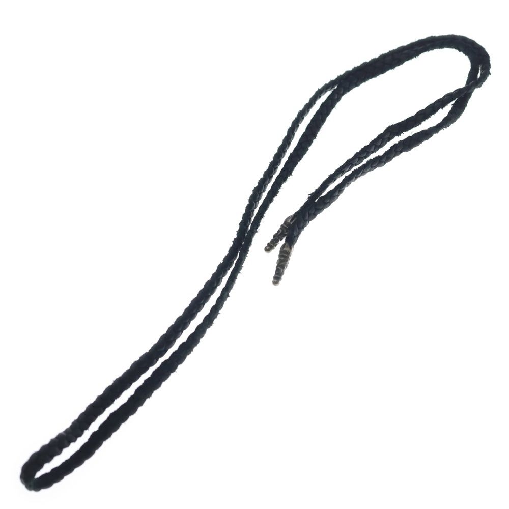 Chrome Hearts Leather Braid Scroll Necklace Black Silver — view 2