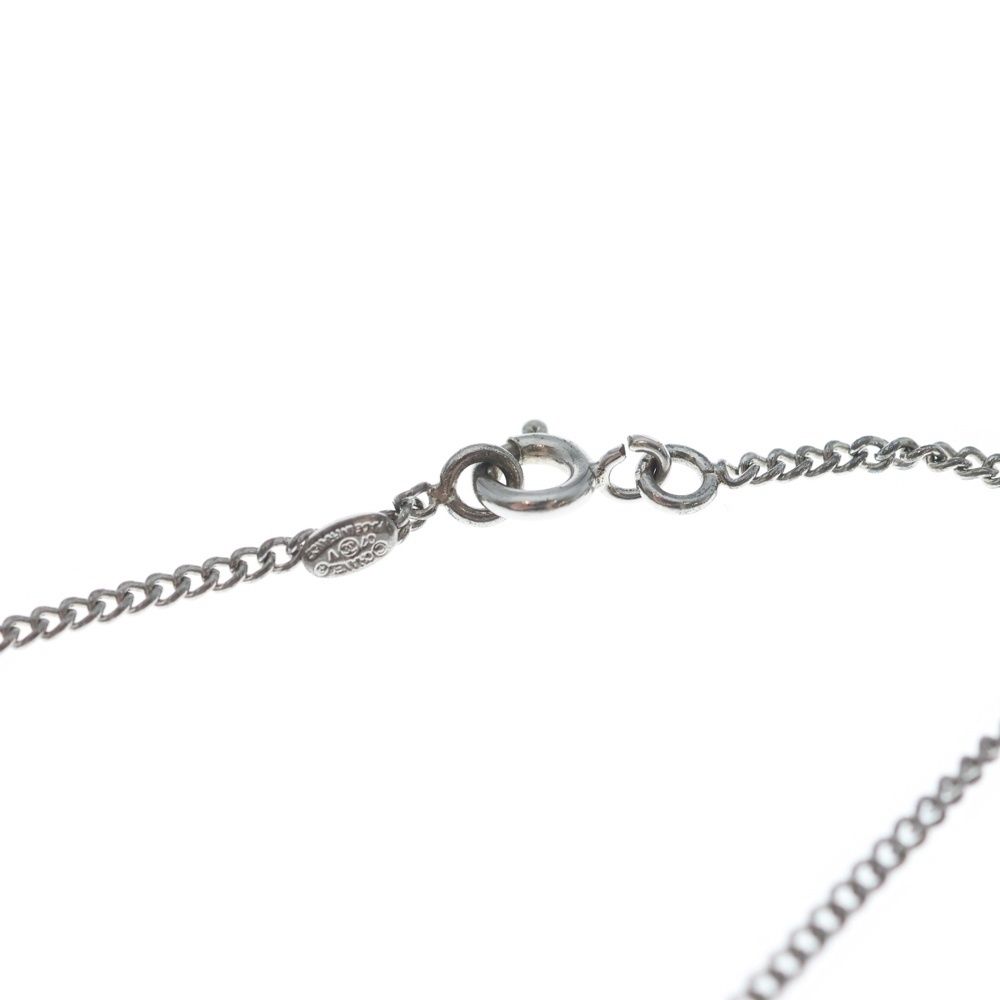 Chanel CC Logo Pendant Necklace Chain Silver Black — view 5