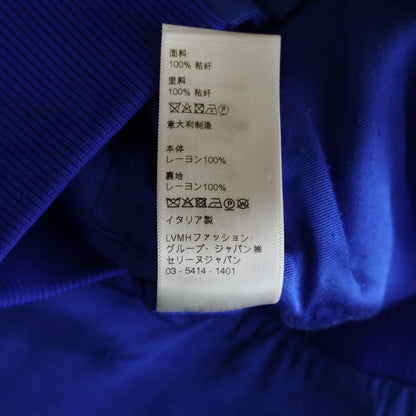Celine Saten Teddy Jacket Back Logo Satin Blue — view 8