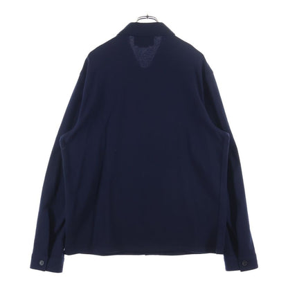Prada Cashmere Blend Wool Long Sleeve Shirt Navy — view 2