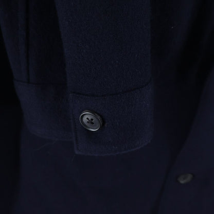Prada Cashmere Blend Wool Long Sleeve Shirt Navy — view 5