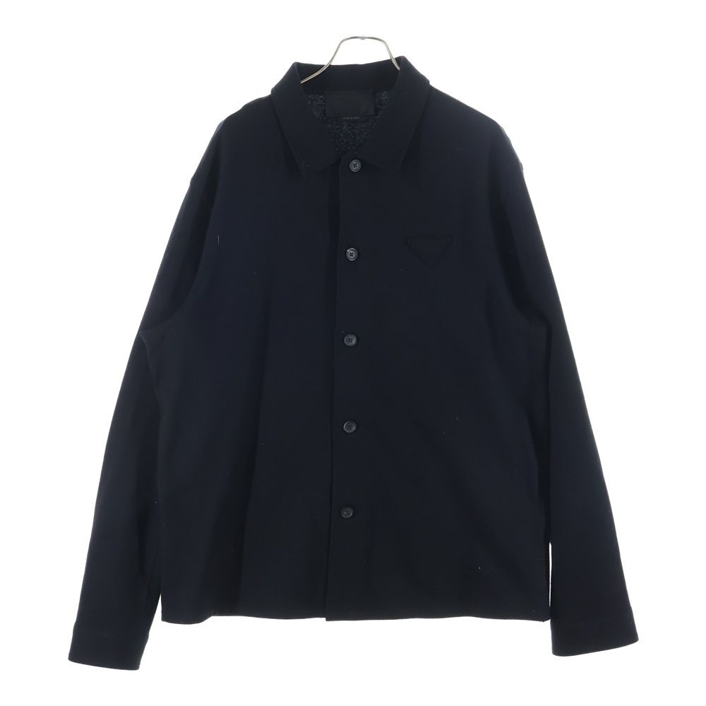 Prada Cashmere Blend Wool Long Sleeve Shirt Black