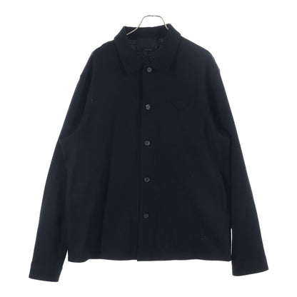 Prada Cashmere Blend Wool Long Sleeve Shirt Black