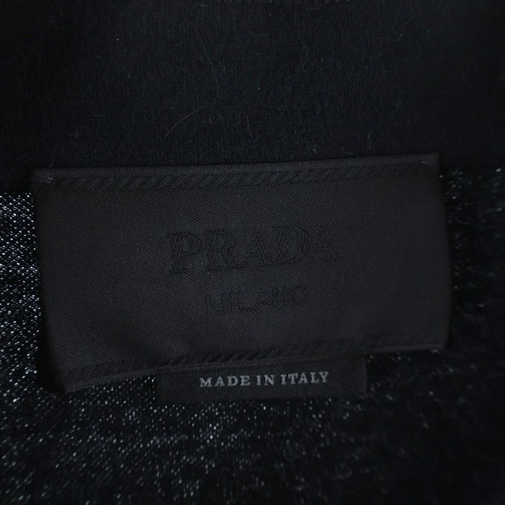 Prada Cashmere Blend Wool Long Sleeve Shirt Black — view 6