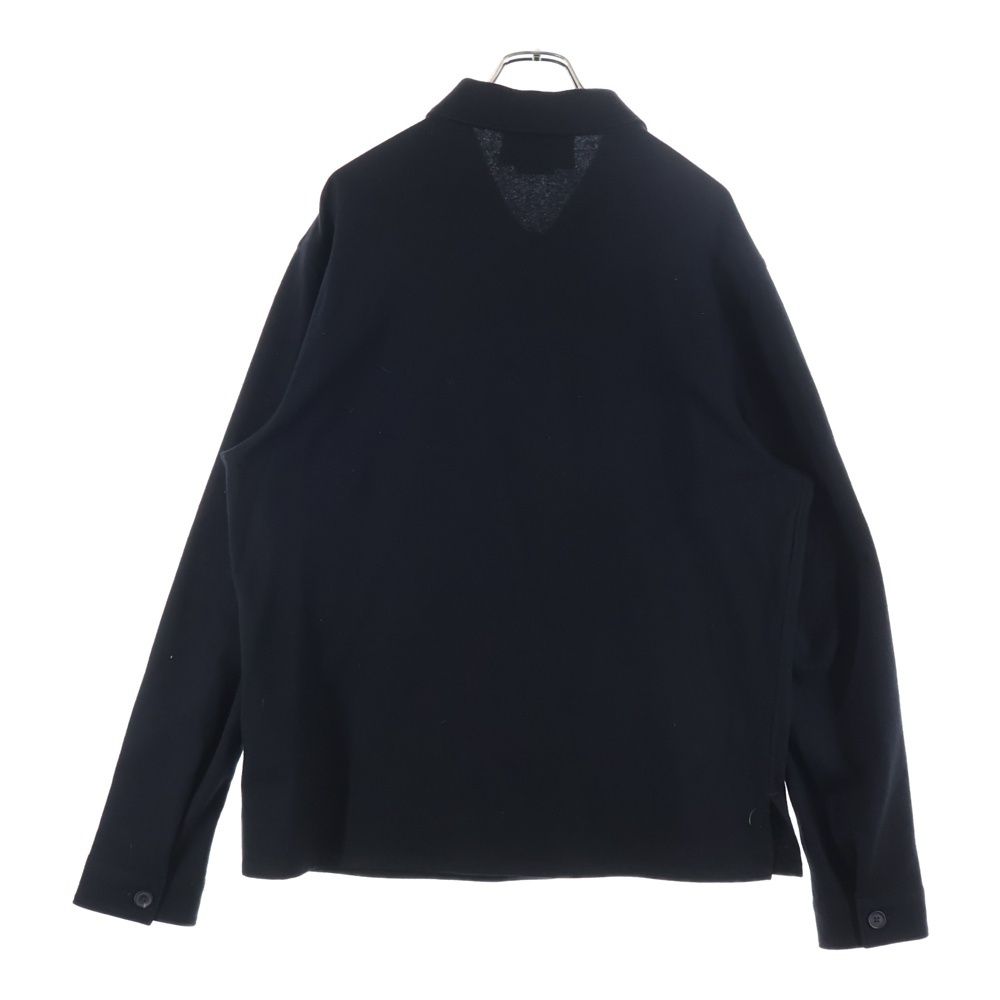 Prada Cashmere Blend Wool Long Sleeve Shirt Black — view 2