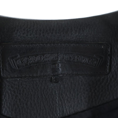 Chrome Hearts L Lng Bck 6 Cross Ball Button Dagger Zip Leather Vest Black — view 8