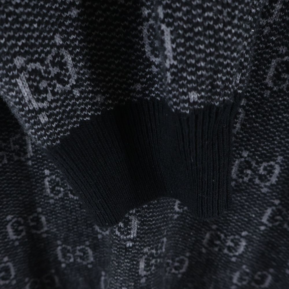 Gucci GG Wool Jacquard Sweater Knit Black — view 5