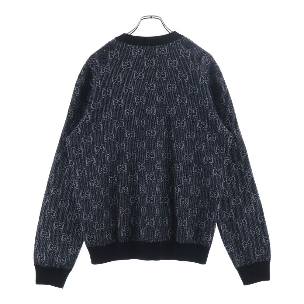 Gucci GG Wool Jacquard Sweater Knit Black — view 2
