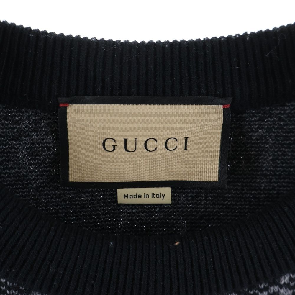 Gucci GG Wool Jacquard Sweater Knit Black — view 6