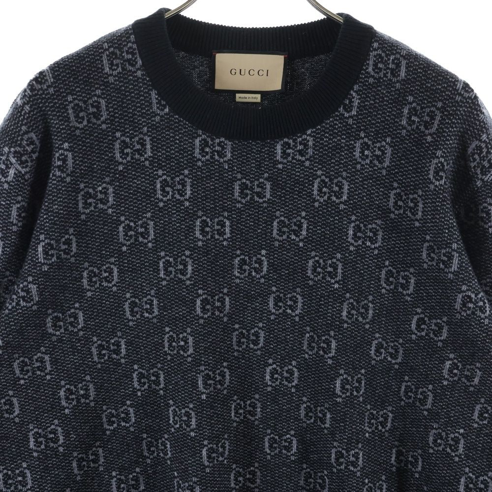 Gucci GG Wool Jacquard Sweater Knit Black — view 3