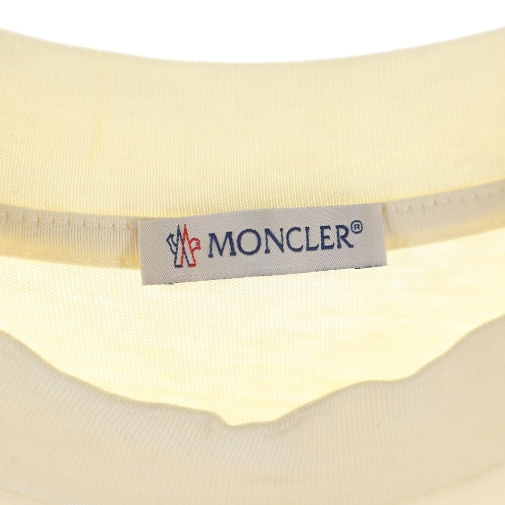 Moncler Studs Logo Tee Front Print Crew Neck Short Sleeve T-Shirt Ivory — view 7