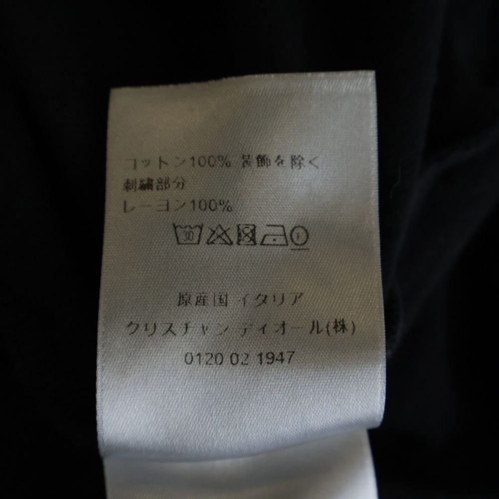 Dior CD T-Shirt Logo Embroidery Short Sleeve Black — view 8