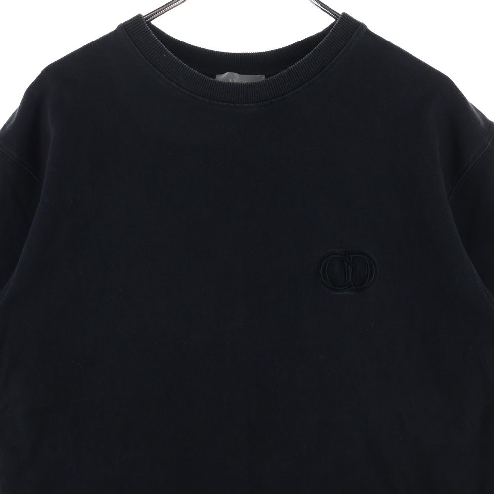 Dior CD T-Shirt Logo Embroidery Short Sleeve Black — view 3