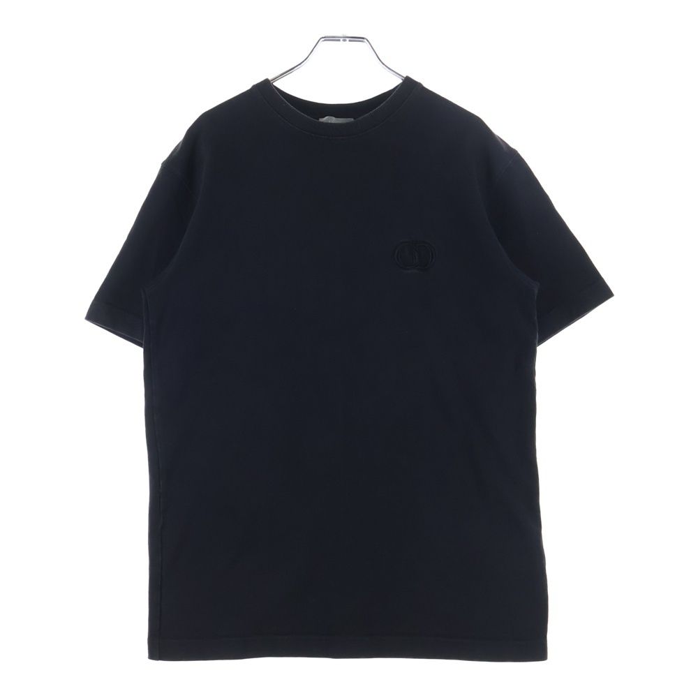 Dior CD T-Shirt Logo Embroidery Short Sleeve Black