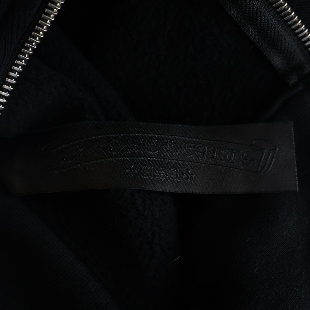 Chrome Hearts Not Calf Hair Leather Cross Patch Half Zip Sweatshirt Black — view 7